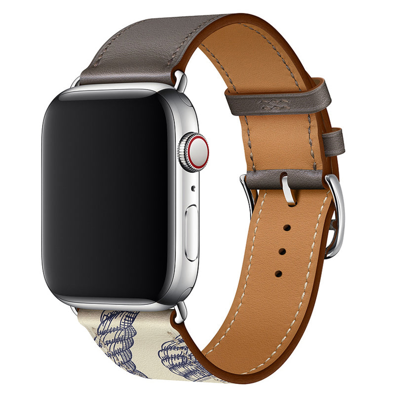 Premium Echtes Leder Armband für Apple Watch: 49mm, 45mm, 44mm, 42mm, 41mm, 40mm, Damen/Herren, iWatch Ultra/9/8/7/6/5/4/SE 