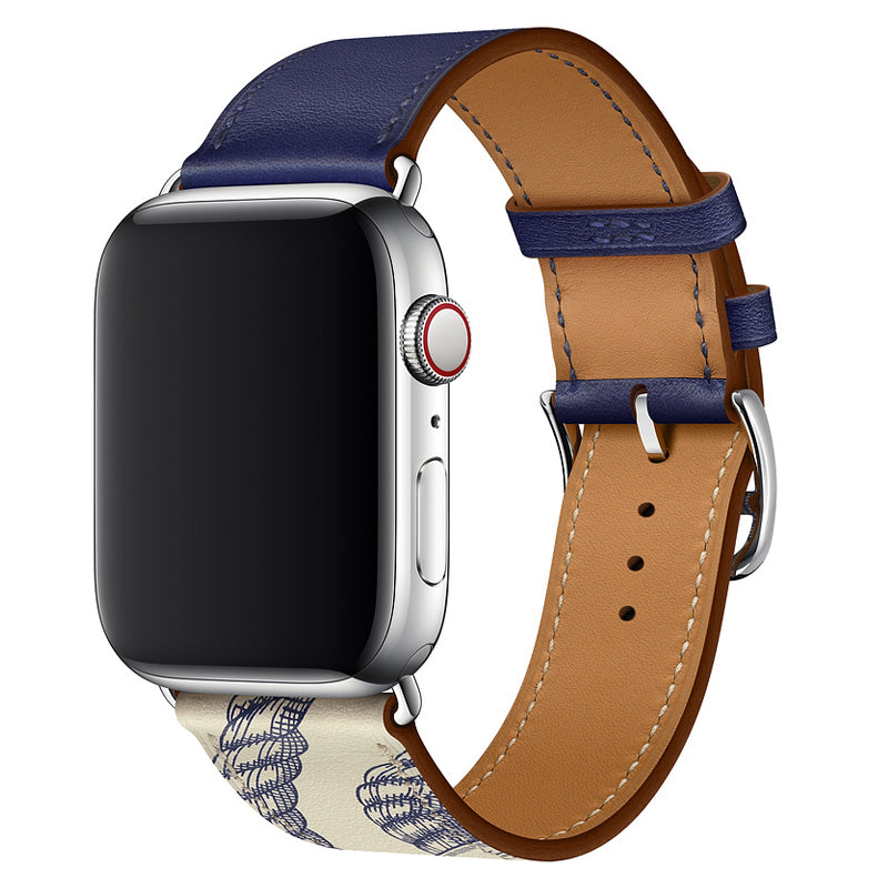 Premium Echtes Leder Armband für Apple Watch: 49mm, 45mm, 44mm, 42mm, 41mm, 40mm, Damen/Herren, iWatch Ultra/9/8/7/6/5/4/SE 