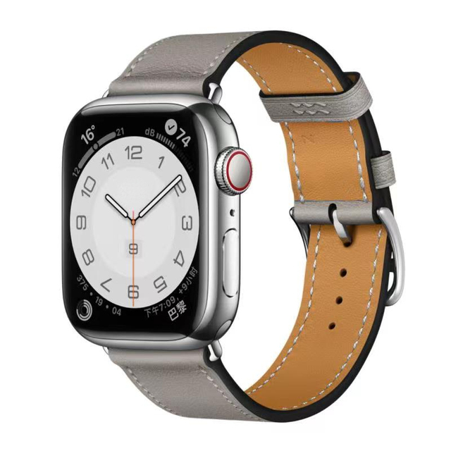 Premium Echtes Leder Armband für Apple Watch: 49mm, 45mm, 44mm, 42mm, 41mm, 40mm, Damen/Herren, iWatch Ultra/9/8/7/6/5/4/SE 