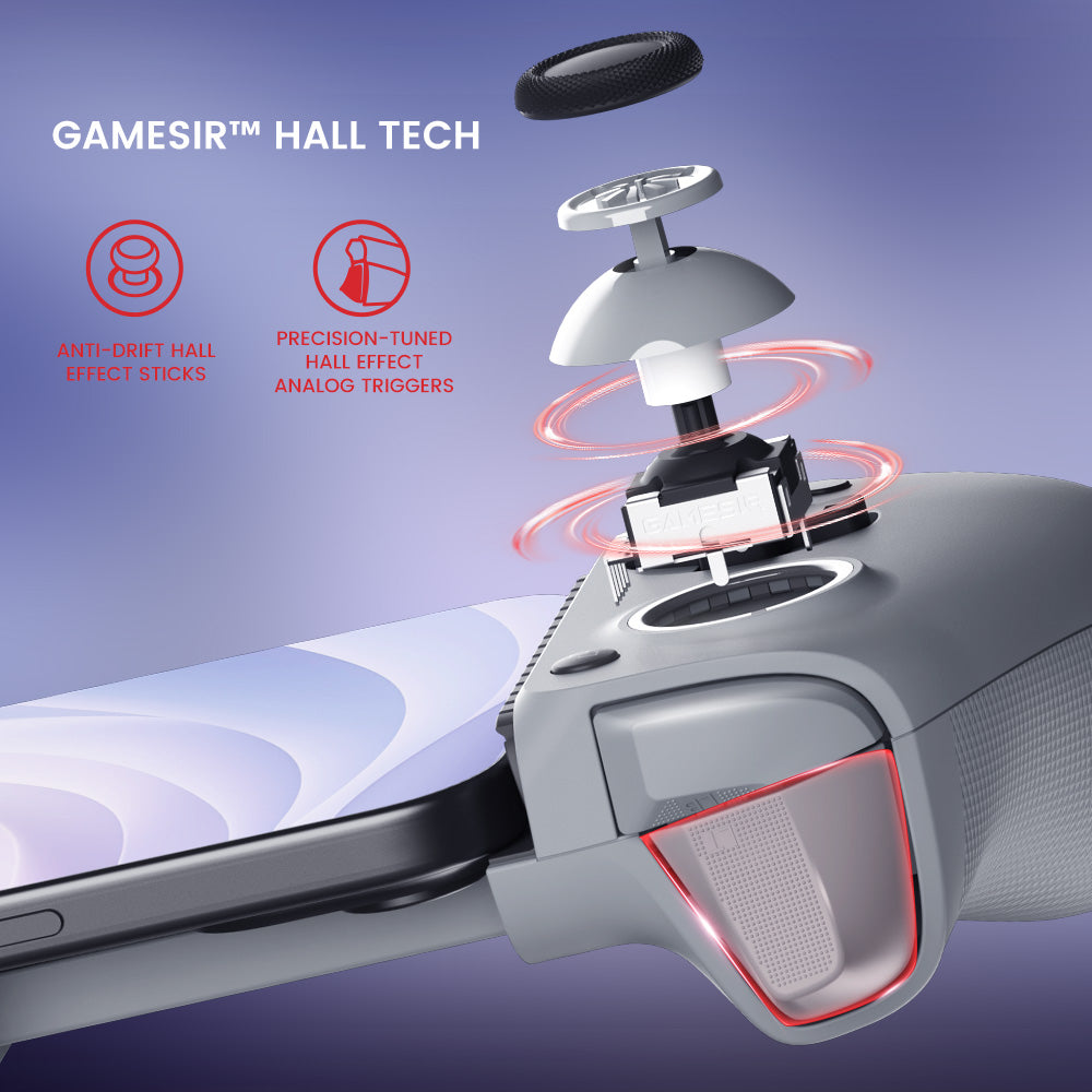 Hochwertiges G8 Galileo Typ C Gamepad: Handy-Controller mit Hall-Effekt-Stick für Apple iPhone 15, Android & PS Remote Play