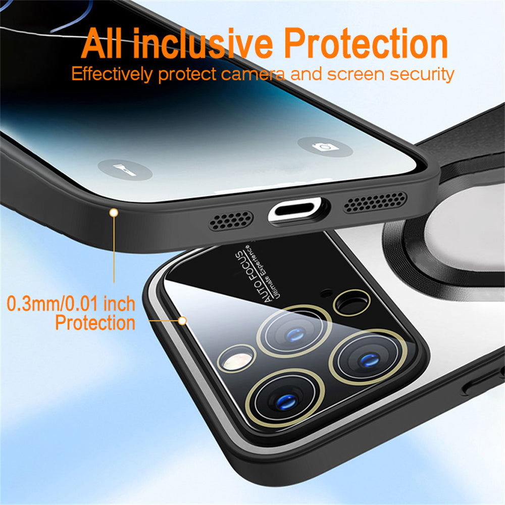 Hochwertiges Stoßfester Glaslinsen-Kameraschutz Hülle | MagSafe, Abdeckung, iPhone 15/14 Pro Ag - Mattes Gehäuse, gehärtete