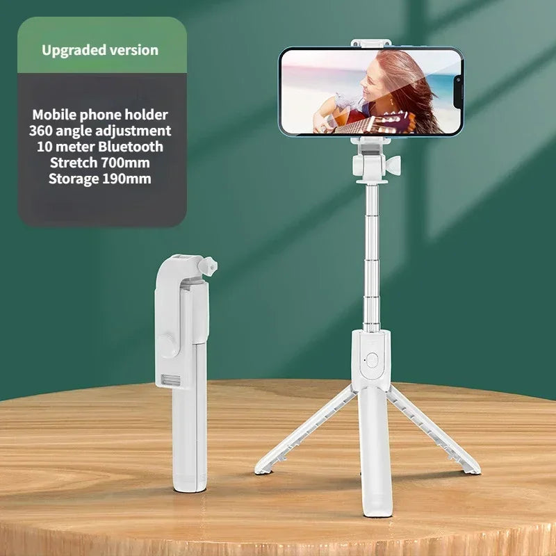 Premium Kabelloser Selfie-Stick & Stativ-Stand: Für Apple iPhone 16/15/14/13/12/11 Pro Max/Plus/Mini, Android, Samsung, GoPro | Kameras, Smartphones, Apple iPhone, Samsung, iOS & Android - Stabiles Live-Shooting | Limitierte Auflage