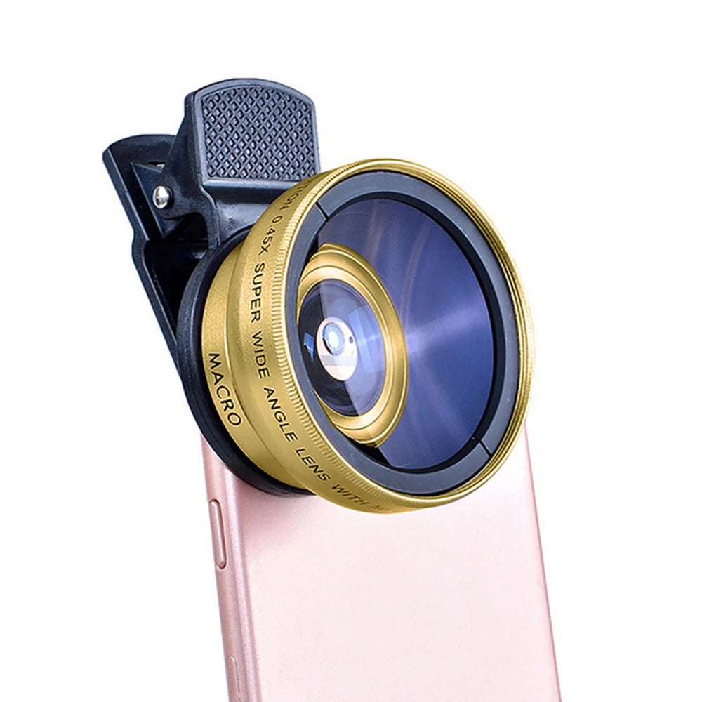 High-Quality 2-in-1 Universal Clip 37mm Phone Lens: 0.45x 49UV Super Wide-Angle + Macro HD, for Smartphones | Compatible with Apple iPhone 15/14/13/12/11 Pro Max Plus Mini, Smartphones, Apple iPhone, Samsung, iOS & Android | Limited Edition