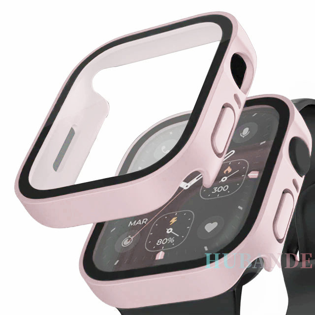 Premium Glass Case for Apple Watch Series 9/8/7/Ultra: 45mm, 41mm, 49mm, 44mm, 40mm | High-Quality Display Protection Case & Cover for iWatch 10/9/8/7/6/5/4/3/2/1 & Ultra 2/1, SE: 2024, 2023, 2022, 2021, 2020, 2019, 2018, 2017, 2016,