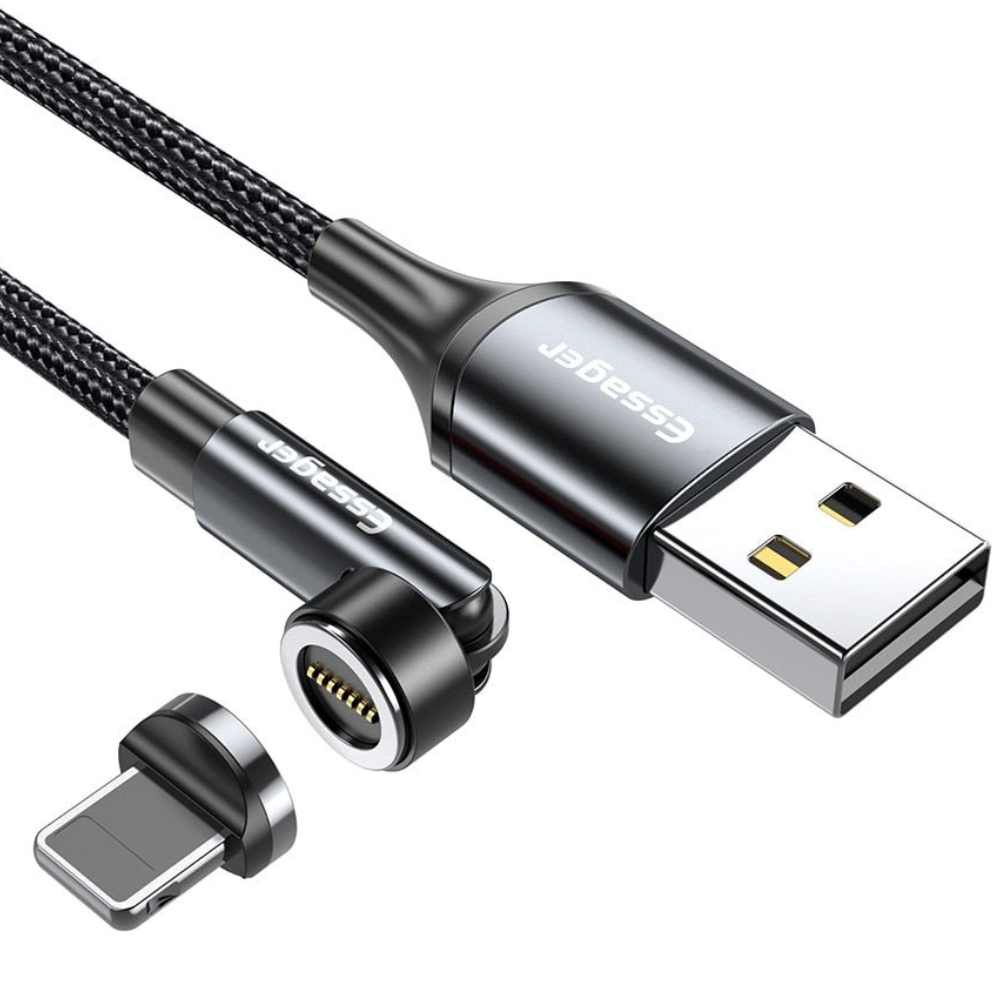 Schnellladendes 540° drehbares magnetisches Kabel für Apple iPhone, iOS, Samsung & Android - 3A Datenübertragung USB Typ C