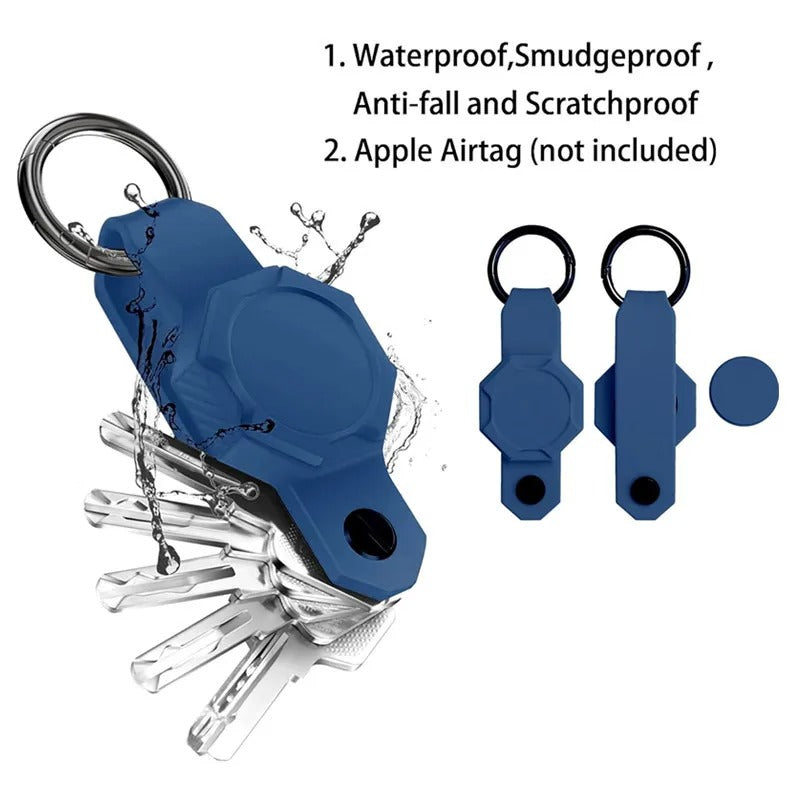 Hochwertige Silikonhülle Case & Cover für Apple AirTags | Wasserdichter Schlüsselbund mit Ringhalter | Schlüsselorganizer, Anti-Verlust Accessoire für Männer & Frauen