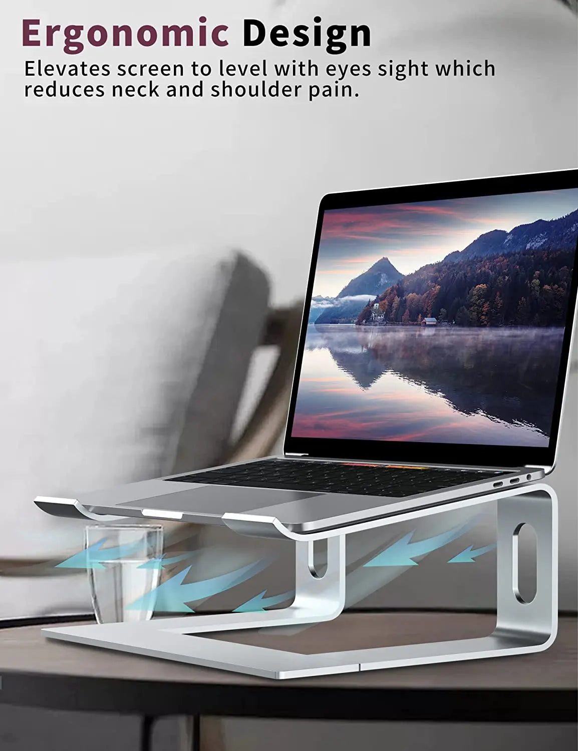 Premium Faltbarer Aluminium Laptopständer: Tragbare Notebook-Unterstützung & Computerhalterung - Ideal für MacBook Air/Pro/M3/M2/M1: 16,14,13-inch | 2024/2023/2022/2020 Series  | Leichtes, Zubehör für Ergonomische Arbeitsstation