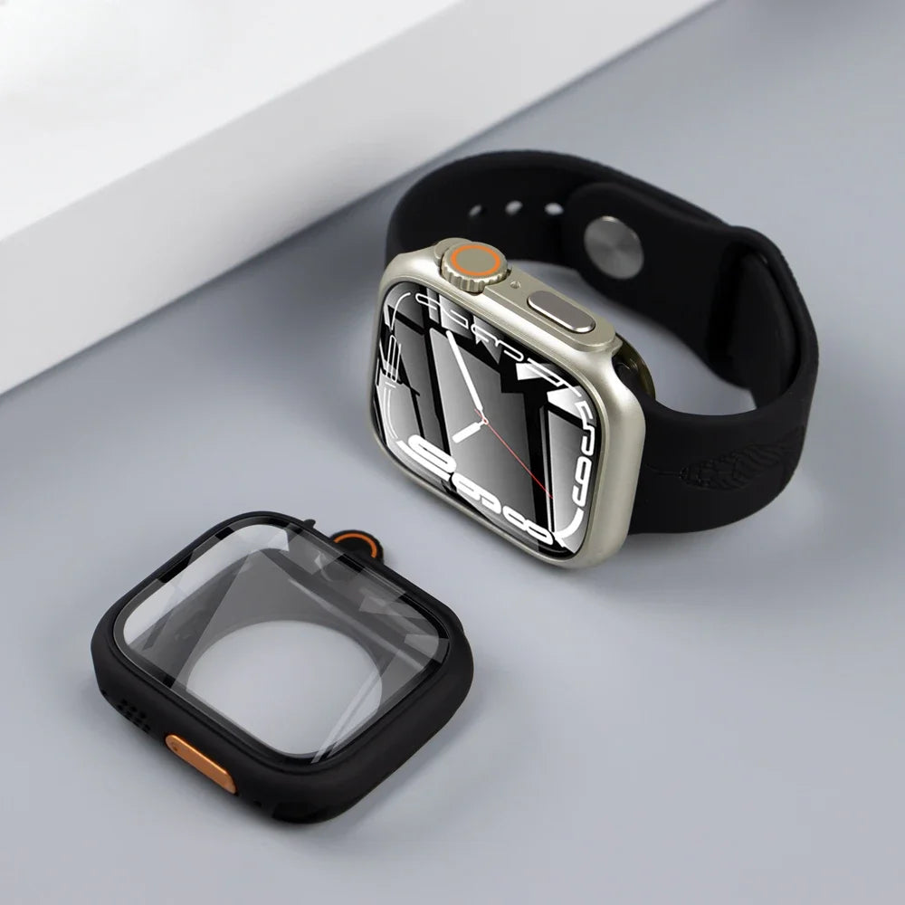 Premium Displayschutzfolie & Cover Hülle für Apple Watch 44mm 45mm 40mm 41mm - Robustes PC-Front & Rückseitenstoßstangengehäuse für iWatch Serie 10/9/8/7/6/5/4/3/2/1 & Ultra 2/1, SE: 2024, 2023, 2022, 2021, 2020, 2019, 2018, 2017, 2016,