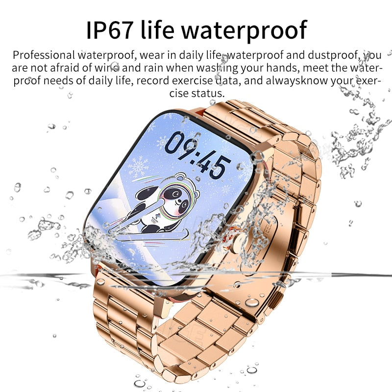 Luxury Lige Männer Frauen Smartwatch Benutzerdefiniertes Zifferblatt Android iOS Wasserdicht Bluetooth Uhr Full-Touch-Armban 