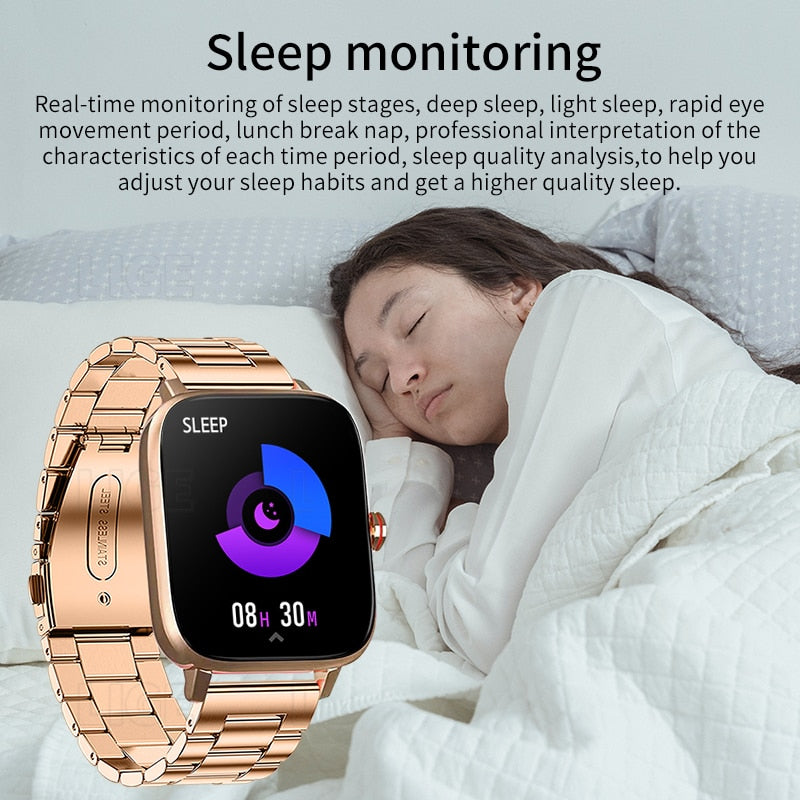 Luxury Lige Männer Frauen Smartwatch Benutzerdefiniertes Zifferblatt Android iOS Wasserdicht Bluetooth Uhr Full-Touch-Armban 