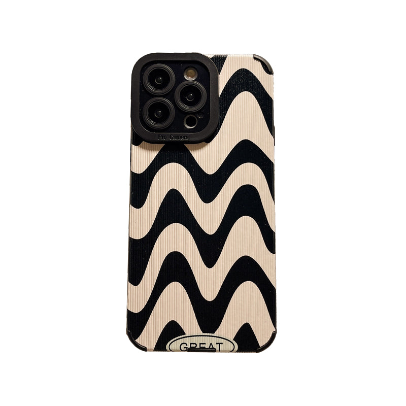 Luxury Schwarz-weiße Zebrastreifen-Handy hülle | MagSafe, Abdeckung, Apple iPhone 15/14/13/12/11 Pro Max X/XS/XR | Stoßfeste