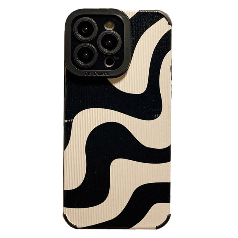 Luxury Ultra-Thin Black and White Zebra Stripe iPhone Case | MagSafe Case with Camera Protector for Apple iPhone 15/14/13/12 Pro Max Plus Mini Cover | Heavy Duty, Shockproof Phone Case | Silicone Soft Cover Protective Case