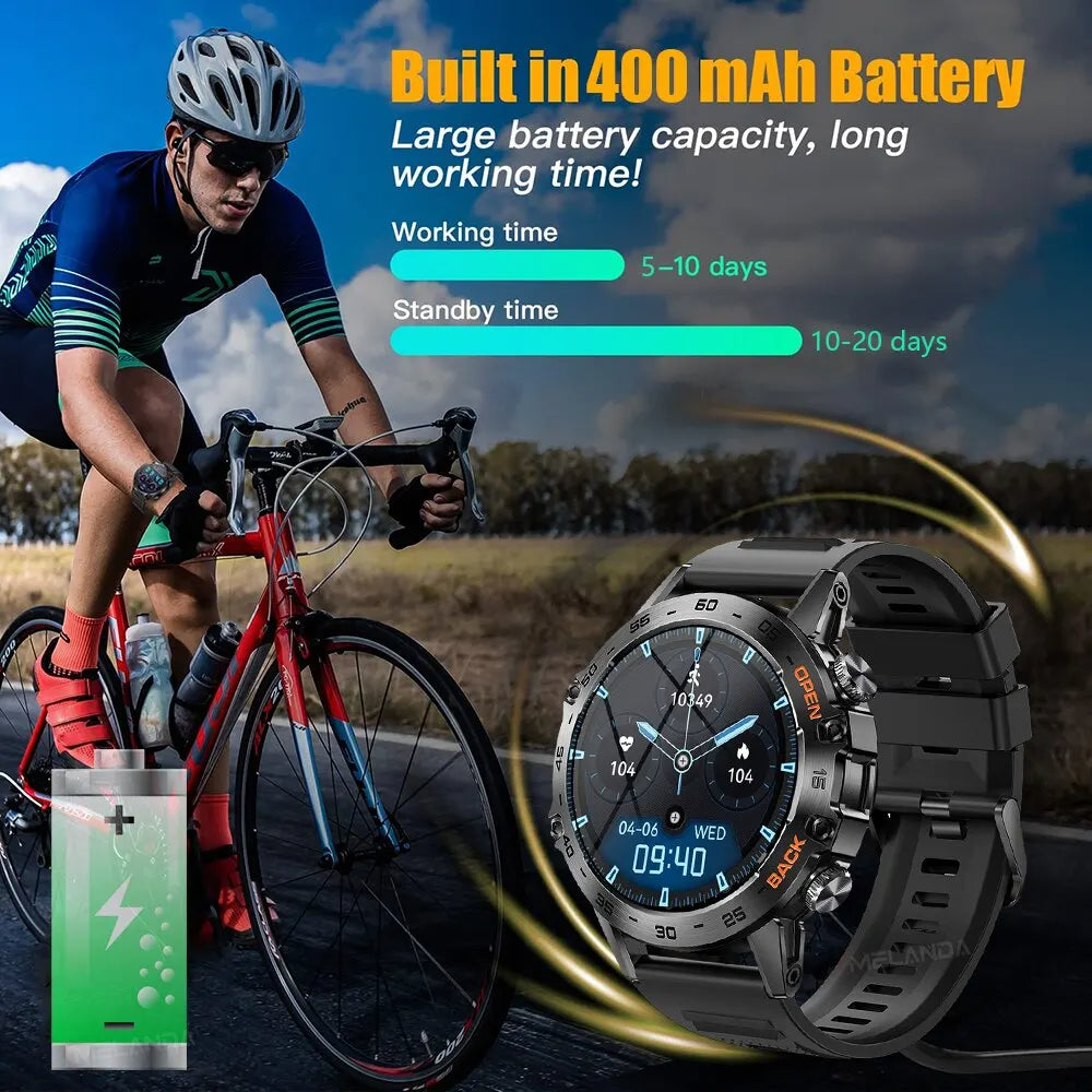 Luxus 1.39" Bluetooth Anruf Smartwatch Männer Sport Fitness Uhren | IP68 Wasserdichte Smartwatch für Xiaomi Android iOS K52