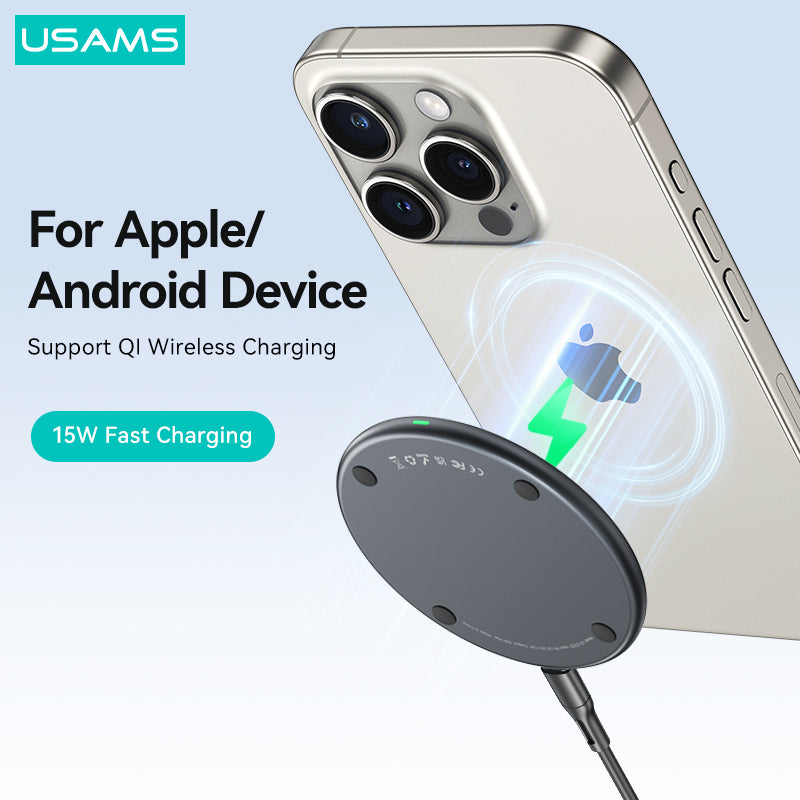 15W Fast Qi Charger | Premium MagSafe Universal Wireless Charging Pad |Smartphones, Apple iPhone, Samsung, iOS & Android | Inductive Safe Fast Charging