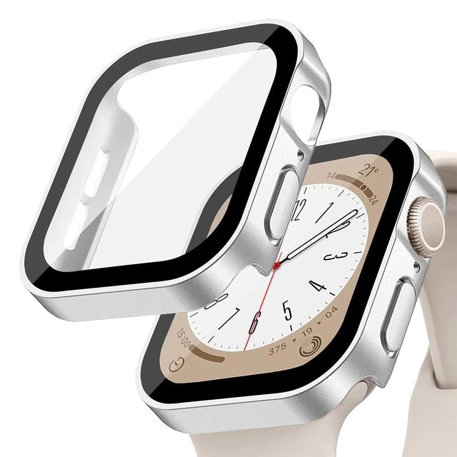 Premium Glasgehäuse für Apple Watch Serie 9/8/7/Ultra: 45mm, 41mm, 49mm, 44mm, 40mm | Hochwertige Displayschutz-Hülle & Cover für iWatch 10/9/8/7/6/5/4/3/2/1 & Ultra 2/1, SE: 2024, 2023, 2022, 2021, 2020, 2019, 2018, 2017, 2016,