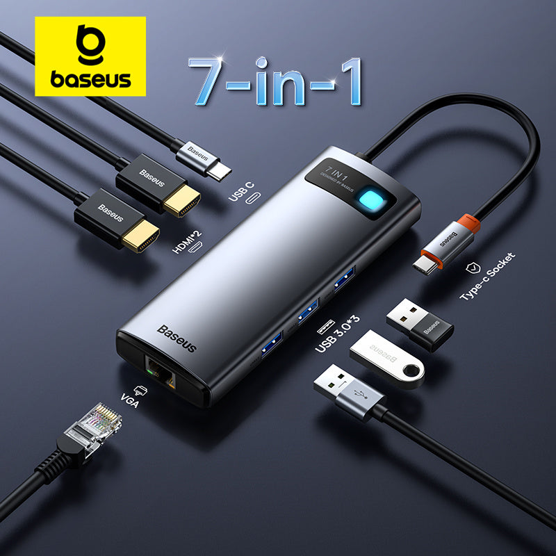 Premium USB C Hub 10Gbps: Typ-C zu HDMI, USB-Adapter, Ethernet-Port, Docking Station für Macbook Air/Pro/M3/M2/M1: 16,14,13-inch | 2024/2023/2022/2020 Series  Air, USB-Splitter – Kompatibel und Leistungsstark