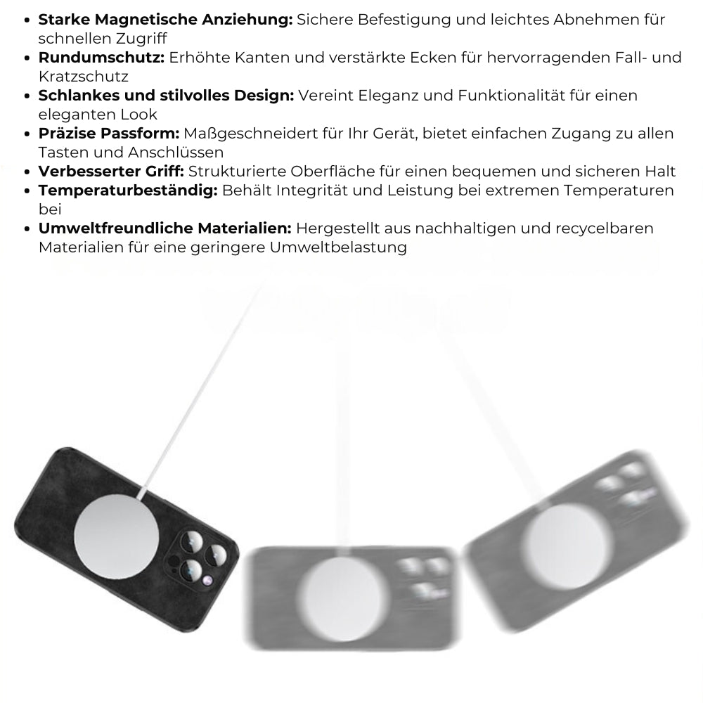 Hochwertige Hirschleder Apple iPhone-Hülle mit Kameralinsenschutz und stoßfestem Silikonüberzug - Phone Heaven Zone