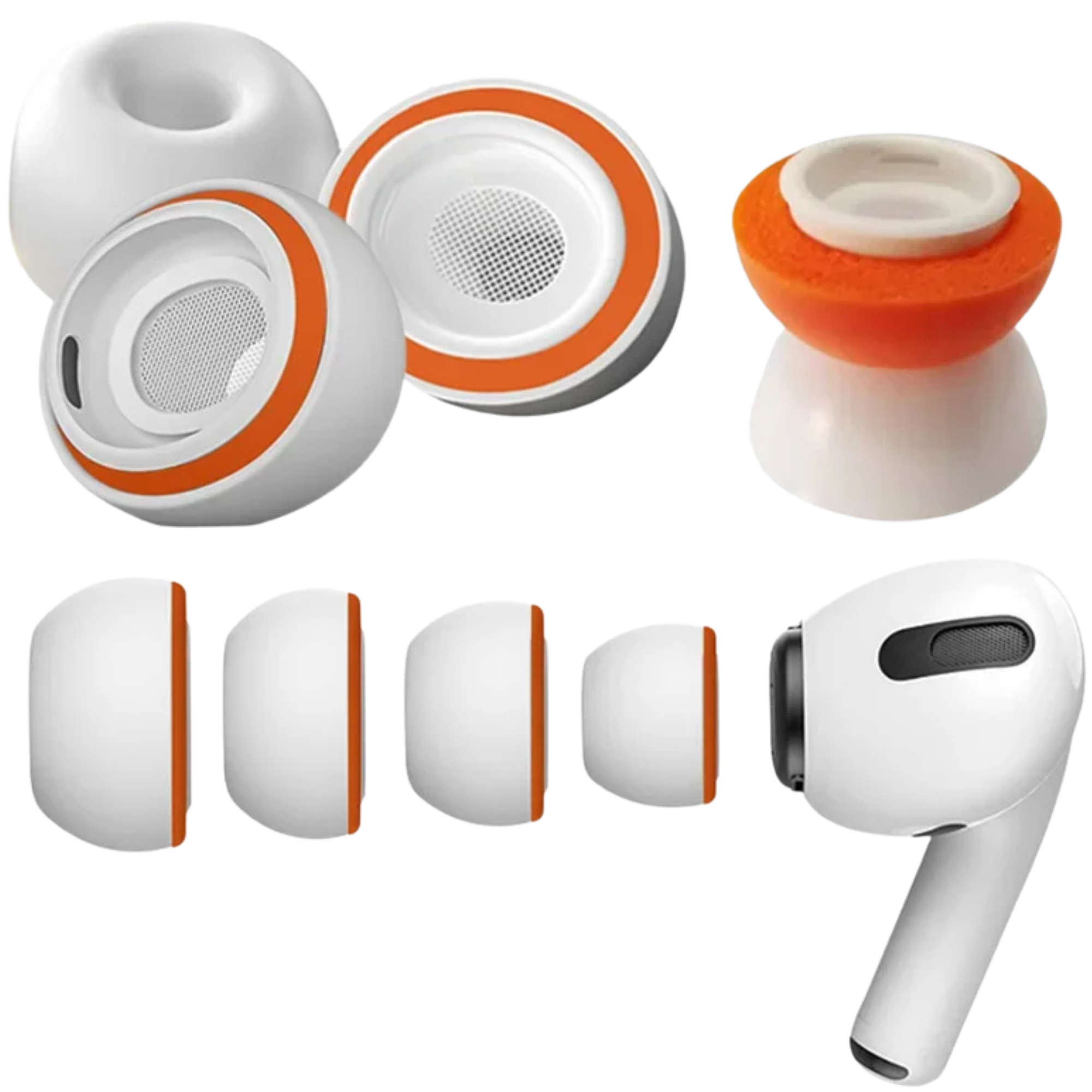 Memory Foam-Ohrstöpsel und Silikon-Ohrpolster als Ersatz für Apple AirPods Pro 2 – Premium-Ohrstöpsel in den Größen Small, Medium und Large