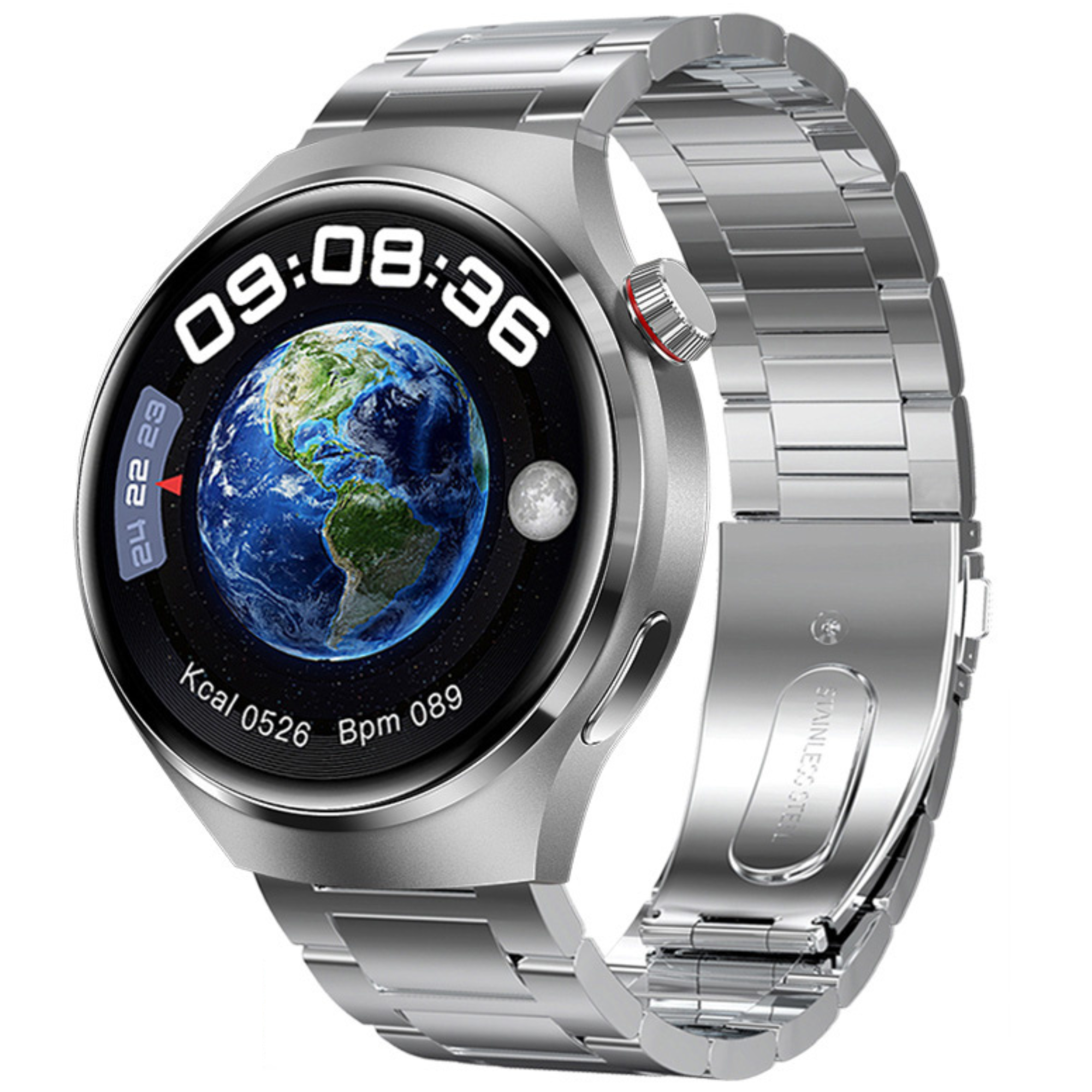 Premium Smartwatch für Männer | Uhr 4 Pro mit AMOLED HD Bildschirm Bluetooth Anruf, GPS Herzfrequenzmessung