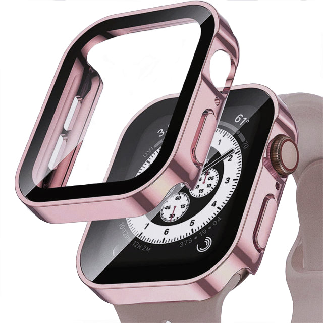 Premium Glasgehäuse für Apple Watch Serie 9/8/7/Ultra: 45mm, 41mm, 49mm, 44mm, 40mm | Hochwertige Displayschutz-Hülle & Cover für iWatch 10/9/8/7/6/5/4/3/2/1 & Ultra 2/1, SE: 2024, 2023, 2022, 2021, 2020, 2019, 2018, 2017, 2016,