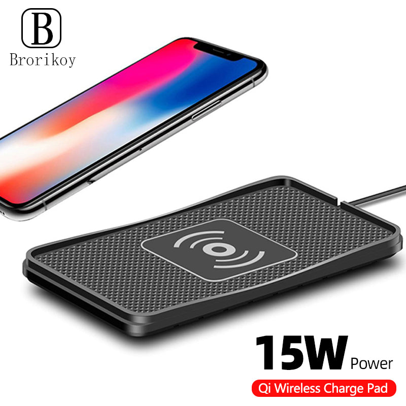 Premium 30W Kabelloses Auto Ladegerät - Silikon Anti-Rutsch-Pad Cradle Dock für Smartphones, Apple iPhone, Samsung, iOS & Android | Schnelle Auto Kabellose Ladestation