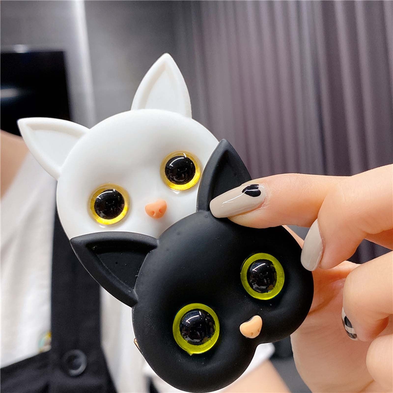 Luxury Air Sac Telefonhalter Griptok 3D Katze: Handy Finger-Ring & Stand Grip Tok Zubehör für Smartphones, Apple iPhone, Samsung, iOS & Android, Android & Samsung | Stylischer Telefon-Ring Halter