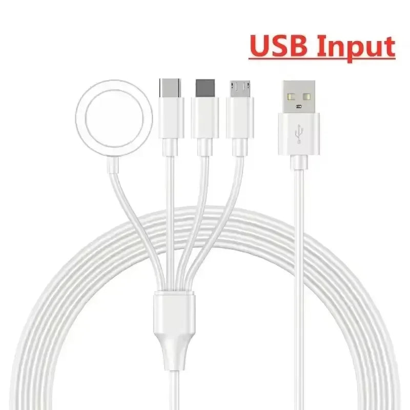 4-in-2 Premium USB-Lade-Datenkabel für Smartphones, Apple iPhone, Samsung, iOS & Android | iWatch Typ-C Schnell-Ladekabel von hoher Qualität