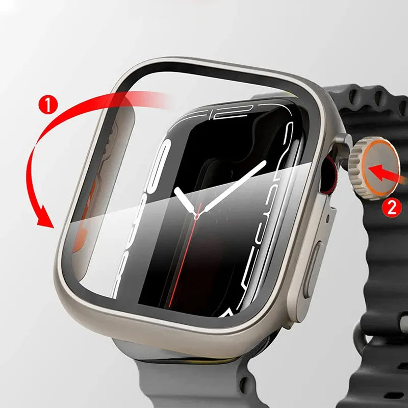 Premium Displayschutzfolie & Cover Hülle für Apple Watch 44mm 45mm 40mm 41mm - Robustes PC-Front & Rückseitenstoßstangengehäuse für iWatch Serie 10/9/8/7/6/5/4/3/2/1 & Ultra 2/1, SE: 2024, 2023, 2022, 2021, 2020, 2019, 2018, 2017, 2016,