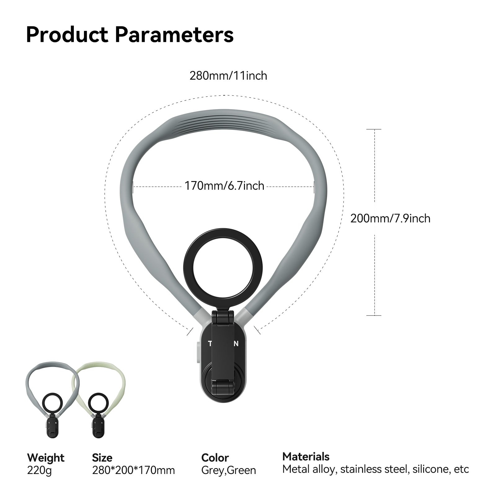 Premium Silikon Magnet Hals-Halterung mit Schnellverschluss für Apple iPhone 15/14/13/12/11/10 Pro Max/Plus/Mini, Samsung