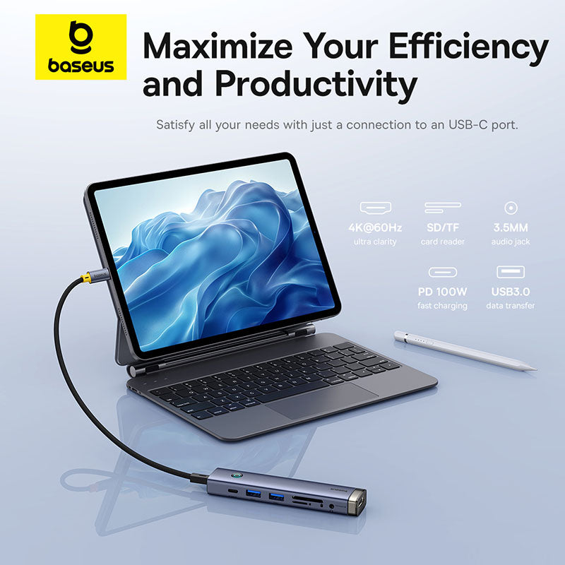 Premium USB C Hub 10Gbps: Type-C to HDMI, USB Adapter, Ethernet Port, Docking Station for Macbook Air/Pro/M3/M2/M1: 16,14,13-inch | 2024/2023/2022/2020 Series  Air, USB Splitter – Compatible and Powerful