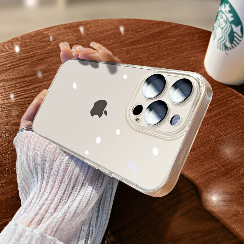 Luxus Stoßfeste Transparente Silikonhülle für Apple iPhone | Premium Beschichtung, Wasserabweisend & Kratzfestes Transparentes Glitter Design - Phone Heaven Zone