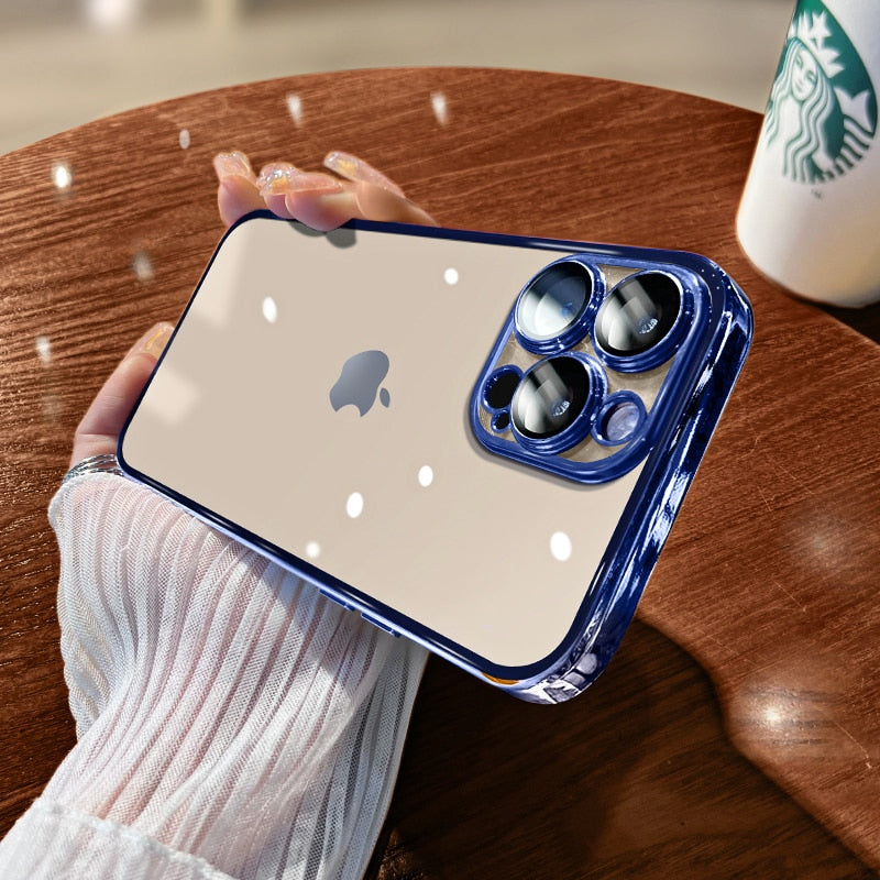Luxus Stoßfeste Transparente Silikonhülle für Apple iPhone | Premium Beschichtung, Wasserabweisend & Kratzfestes Transparentes Glitter Design - Phone Heaven Zone