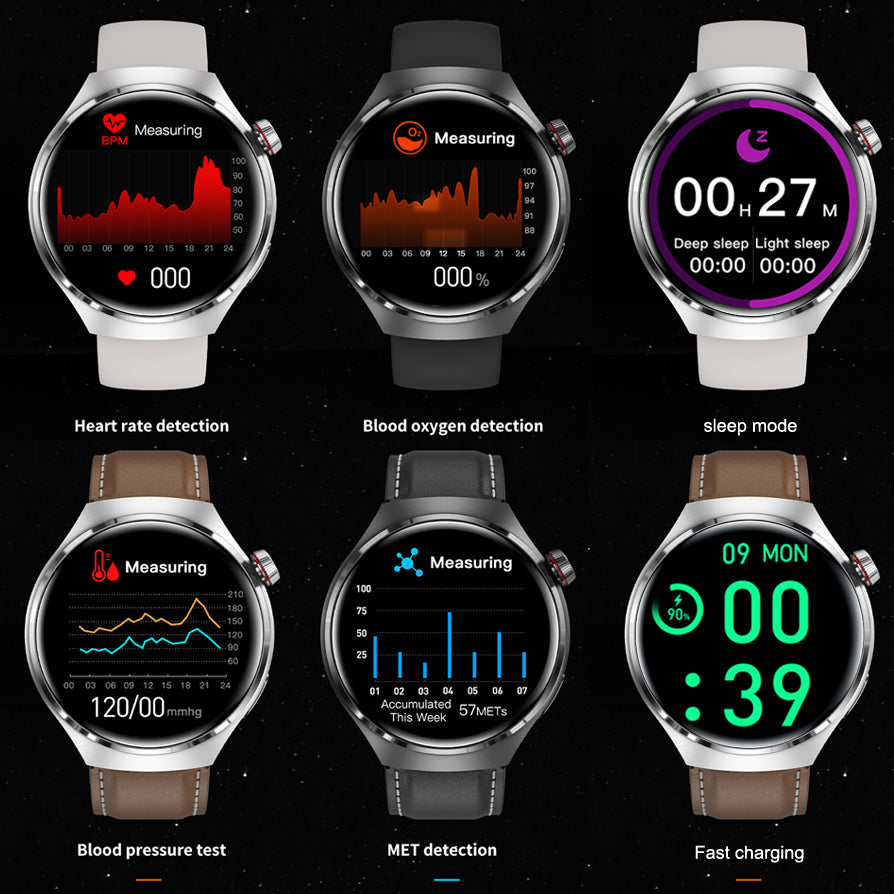 Premium Luxus Smartwatch Fitness & Health Monitor für Frauen und Männer: Bluetooth-Anruf, Herzrhythmus, Puls, EKG, Sport & Fitness | Limitierte Auflage