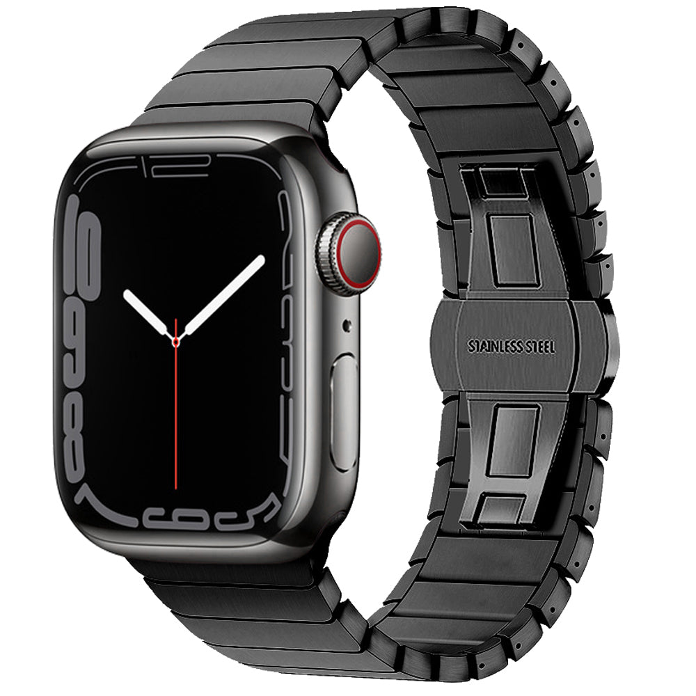 Titan Farbband für Luxury Apple Watch Serie 10/9/8/7/6/5/4/3/2/1 & Ultra 2/1, SE: 2024, 2023, 2022, 2021, 2020, 2019, 2018, 2017, 2016 | Schlaufe für iWatch 45mm 41 42 44mm 38 40mm Edelstahl-Armband in erstklassiger Qualität