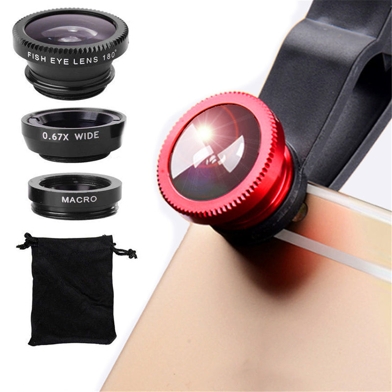 Professionelles 3-in-1 Fisheye-Telefonobjektiv: 0,67X Weitwinkel & Makro, Clip-Kamera-Kit für Smartphones, Apple iPhone, Samsung, iOS & Android | Kompatibel mit Apple iPhone 15/14/13/12/11 Pro Max Plus Mini, Samsung & Android | Limitierte Auflage