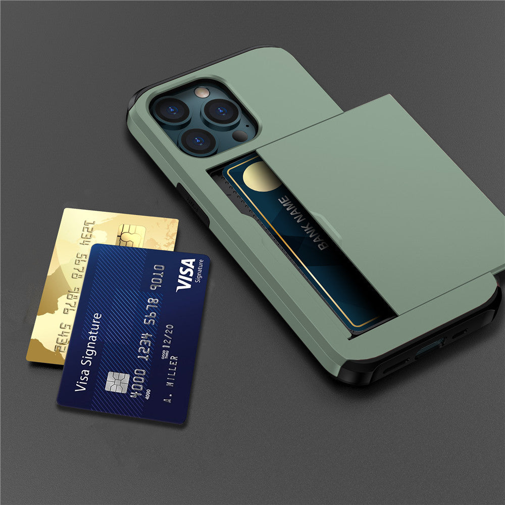 Premium Wallet iPhone Case with Card Slot and Credit Card Holder | Dual Layer Slider iPhone Case with Camera Lens Protector for Apple iPhone 16/15/14/13/12 Pro Max Plus Mini | MagSafe Cover | Heavy Duty Phone Case | Protective Wallet Case