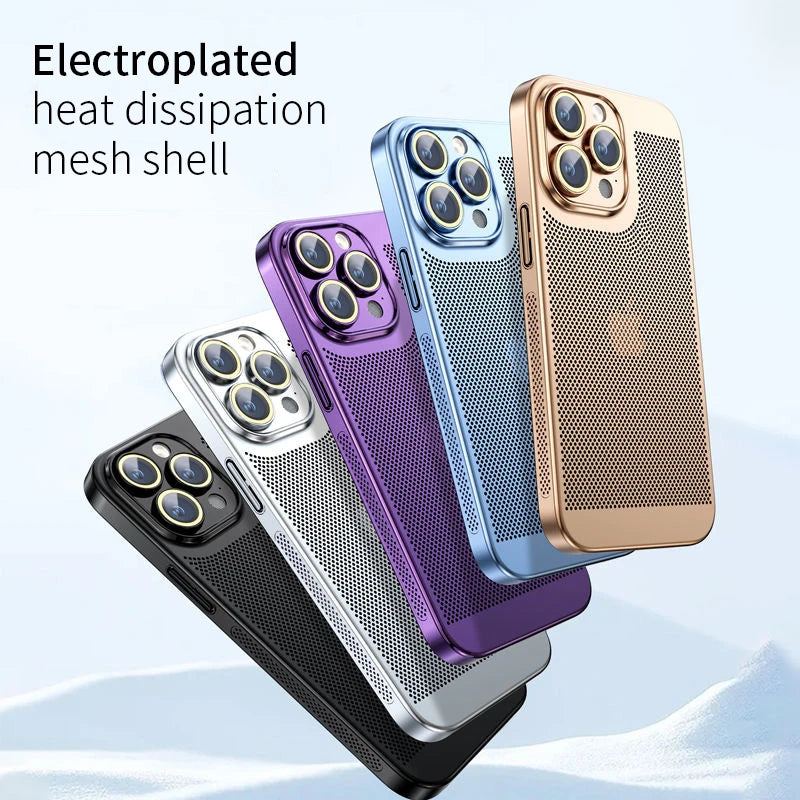 Premium iPhone Case with Heat Dissipation: Galvanized Honeycomb Pattern | MagSafe Case with 360-Degree Protection & Camera Lens Cover for Apple iPhone 16/15/14/13/12 Pro Max, Plus, Mini Cover | Armor Case and Bumper Cover | Stylish Protective Cover