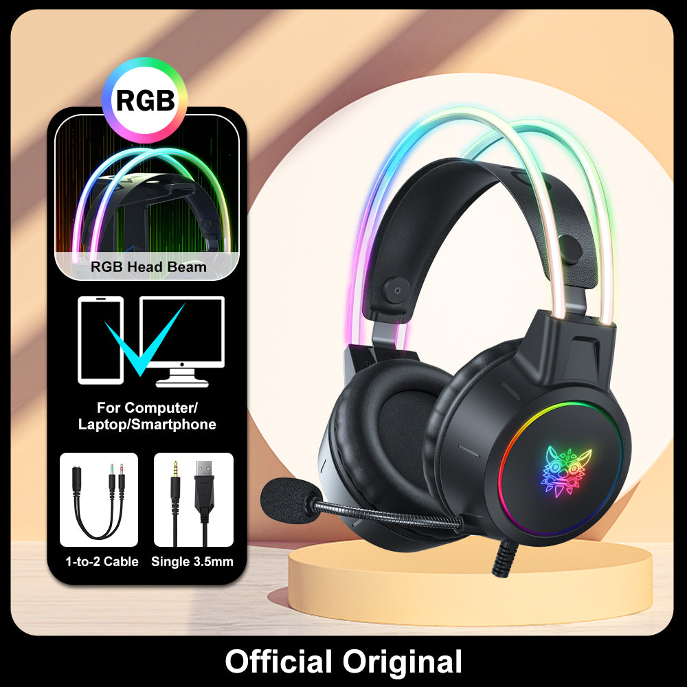 Premium Professional Gaming-Headset/Kopfhörer: Voll-RGB für PC & Laptop, Ideal für Gamer, RGB-Beleuchtung, Limitierte Auflage