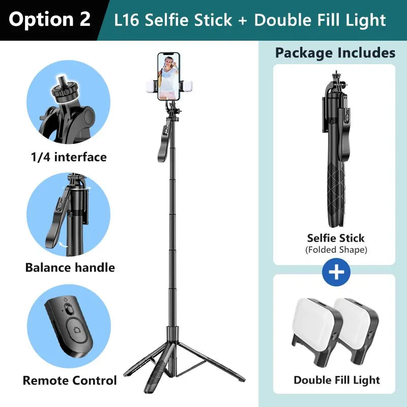 Premium Kabelloser Selfie-Stick & Stativ-Stand: Für Apple iPhone 16/15/14/13/12/11 Pro Max/Plus/Mini, Android, Samsung, GoPro | Kameras, Smartphones, Apple iPhone, Samsung, iOS & Android - Stabiles Live-Shooting | Limitierte Auflage