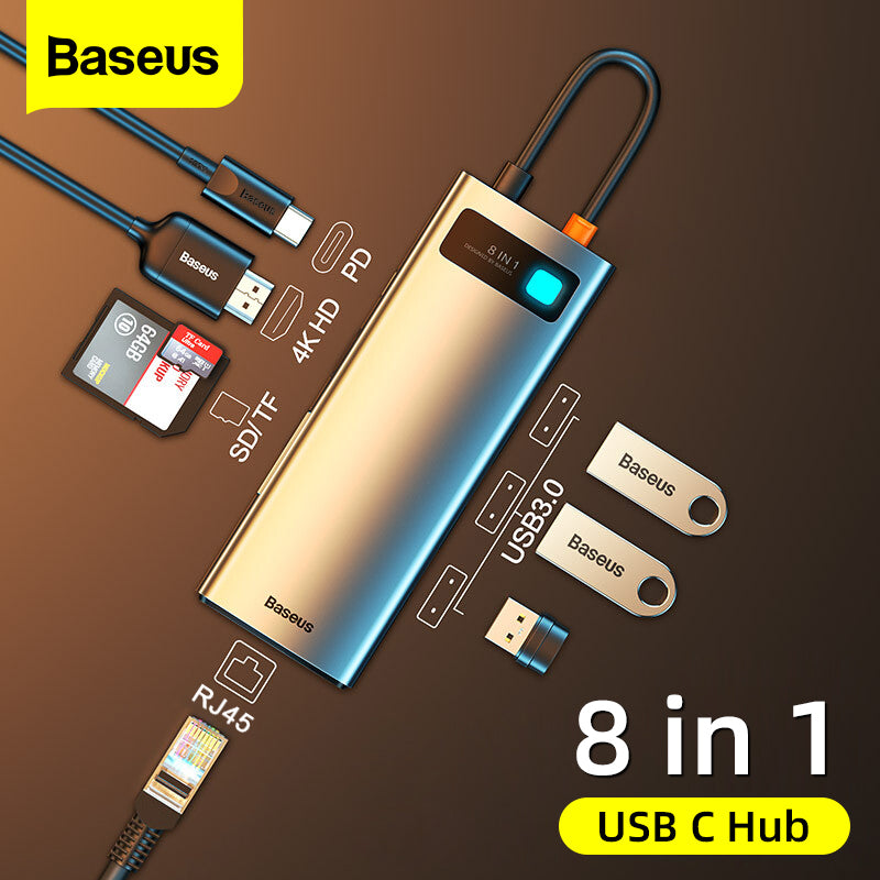 Premium USB C Hub 10Gbps: Typ-C zu HDMI, USB-Adapter, Ethernet-Port, Docking Station für Macbook Air/Pro/M3/M2/M1: 16,14,13-inch | 2024/2023/2022/2020 Series  Air, USB-Splitter – Kompatibel und Leistungsstark