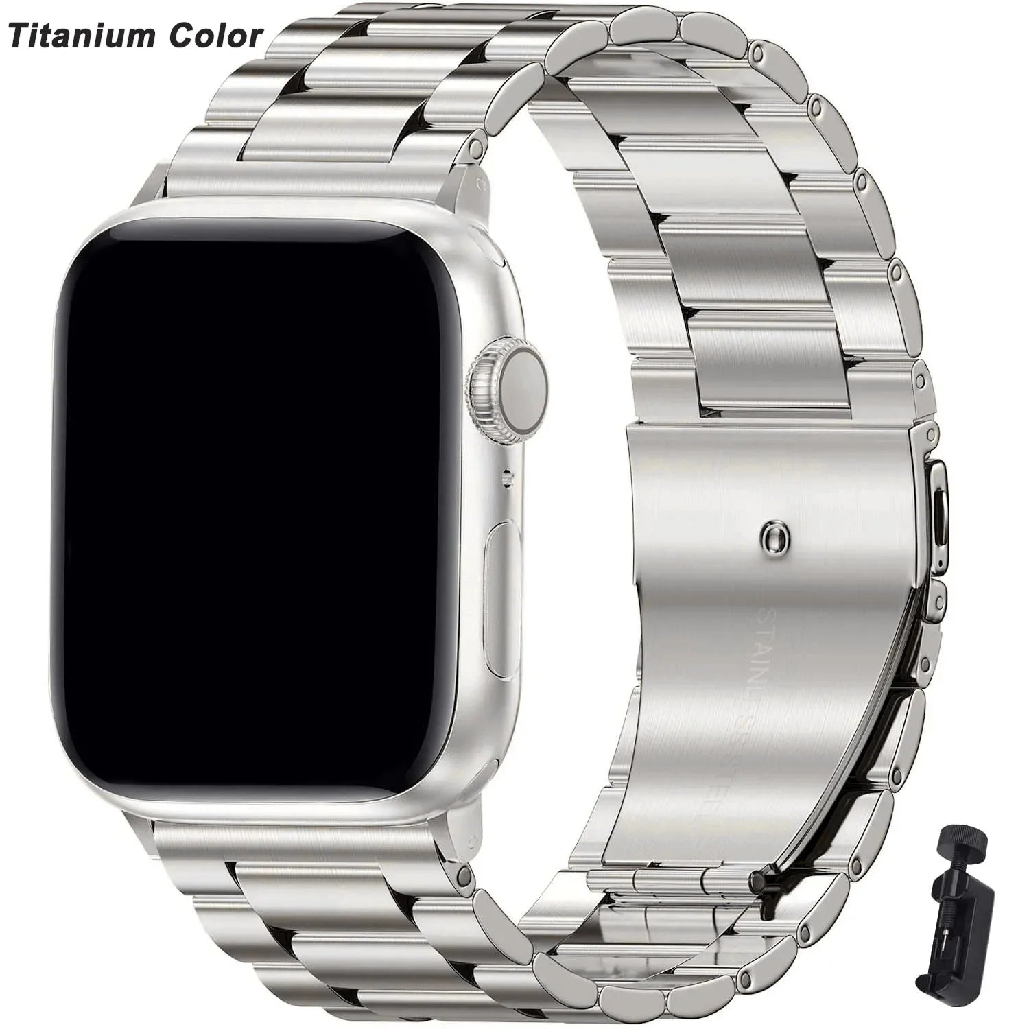 Metallband für Apple Watch 49mm, 45mm, 44mm, 42mm, 41mm, 40mm | Premium Edelstahl Armband für iWatch 10/9/8/7/6/5/4/3/2/1 & Ultra 2/1, SE: 2024, 2023, 2022, 2021, 2020, 2019, 2018, 2017, 2016 | Top-Qualität Gürtel