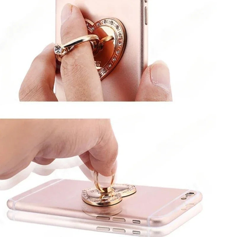 Luxury Diamond Shiny Gem Metal Phone Ring Holder: Universal Phone Stand, Rotatable for Smartphones, Apple iPhone, Samsung, iOS & Android & More | Limited Edition