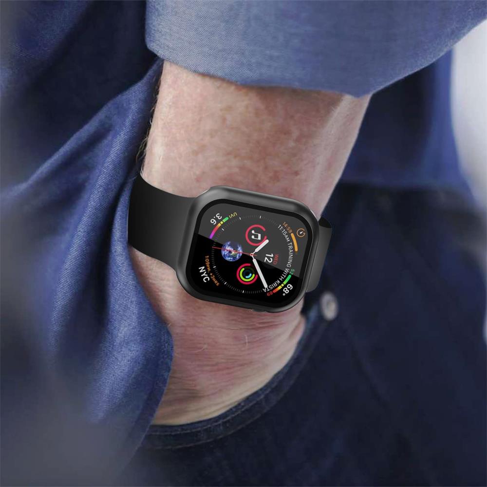 Gehärtete Glasschutz & PC-Stoßfänger für Apple Watch Serie 10/9/8/7/6/5/4/3/2/1 & Ultra 2/1, SE: 2024, 2023, 2022, 2021, 2020, 2019, 2018, 2017, 2016 - Schutzfolie und Gehäuse für 38mm, 40mm, 41mm, 42mm, 44mm, 45mm, 49mm