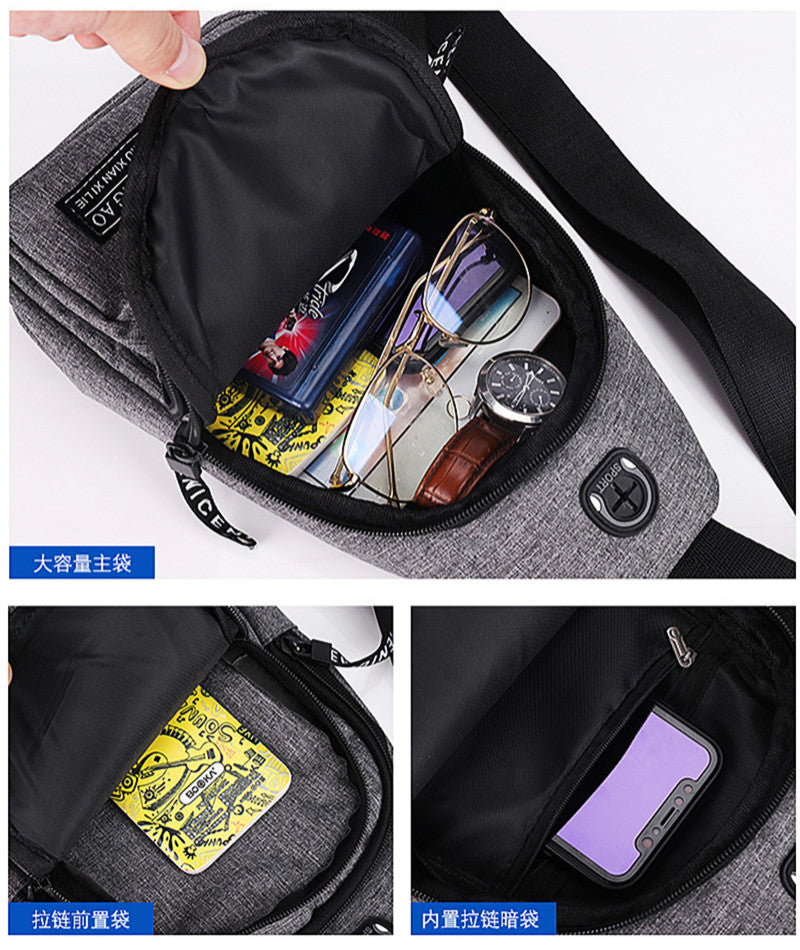 Hochwertige Neue Multifunktions-Brusttasche 2024: Herrenmode Trend aus Oxford Stoff, koreanischer Stil, Lässig und Wasserdicht  MacBook Air/Pro/M3/M2/M1: 16,14,13-inch | 2024/2023/2022/2020 Series