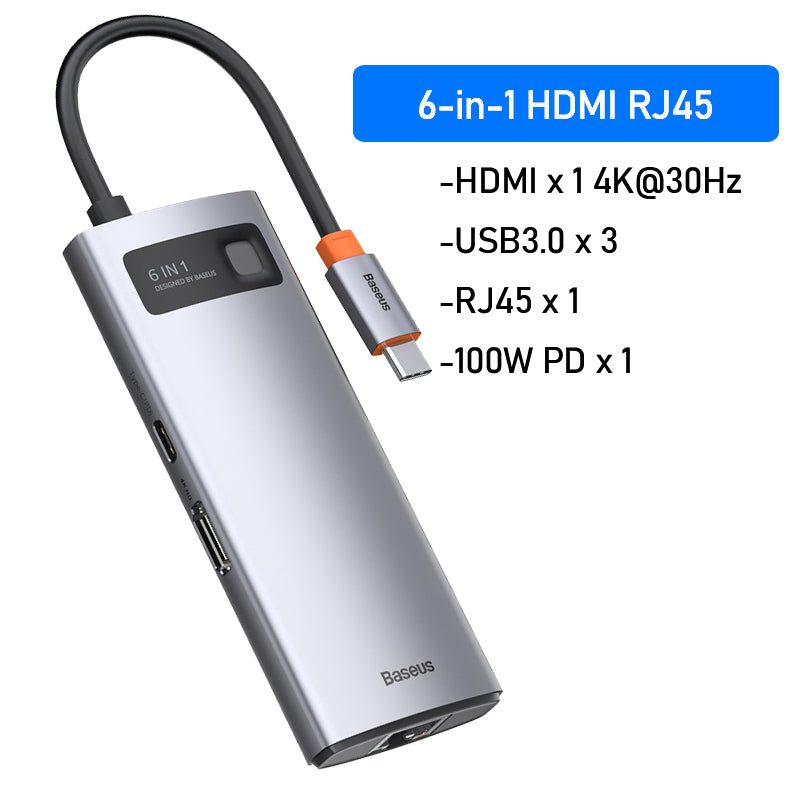 Premium USB C Hub 10Gbps: Typ-C zu HDMI, USB-Adapter, Ethernet-Port, Docking Station für Macbook Air/Pro/M3/M2/M1: 16,14,13-inch | 2024/2023/2022/2020 Series  Air, USB-Splitter – Kompatibel und Leistungsstark