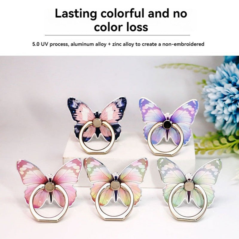 Premium Phone Stand Ring Buckle, Butterfly Cartoon, Cute & Creative: MagSafe Compatible for Smartphones, Apple iPhone, Samsung, iOS & Android | Wholesale Ring Buckle Phone Stands