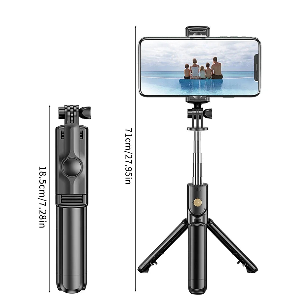 Premium Kabelloser Selfie-Stick & Stativ-Stand: Für Apple iPhone 16/15/14/13/12/11 Pro Max/Plus/Mini, Android, Samsung, GoPro | Kameras, Smartphones, Apple iPhone, Samsung, iOS & Android - Stabiles Live-Shooting | Limitierte Auflage