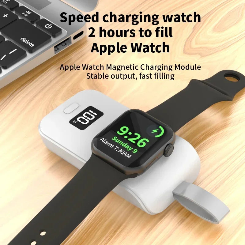 3-in-1 Premium Ladestation: Kabelloses Ladegerät für Watch Serie 9/8/7 & AirPods | Wireless Fast Charging Station Dockingstation für Smartphones, Apple iPhone, Samsung, iOS & Android