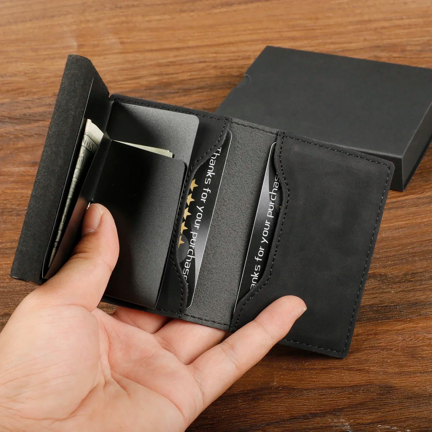 Smart Wallet for Men and Women with AirTag and Credit Card Holder - Leather Wallet for Money and Cards