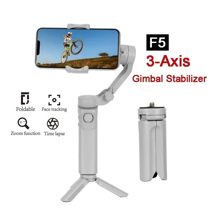 3-Achsen Faltbarer Handheld-Gimbal-Stabilisator für Smartphones, Apple iPhone, Samsung, iOS & Android | Anti-Wackel Videoaufnahme fürVlogs